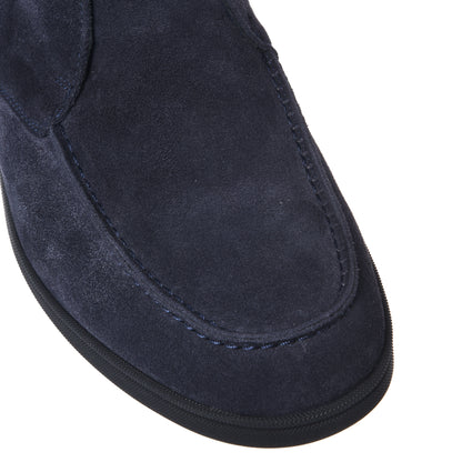 Bottines bleues en daim