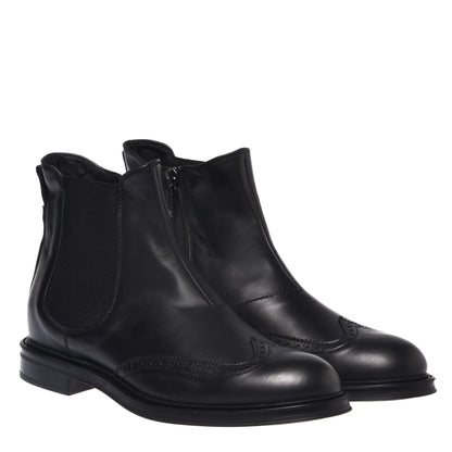 Bottines noires en cuir