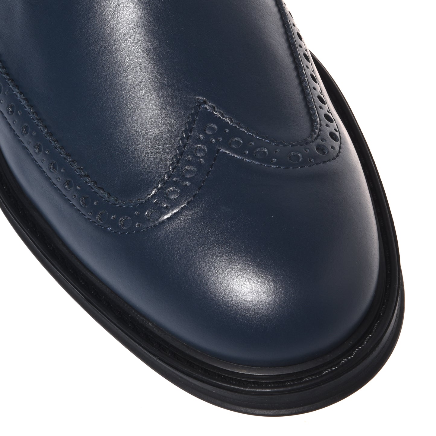 Blue leather ankle boots