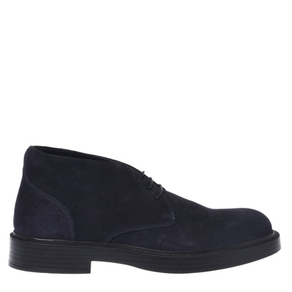 Blue suede Oxford shoe