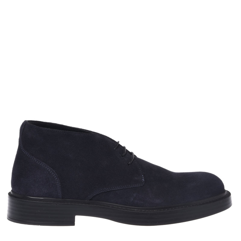 Chaussure Oxford en daim bleu