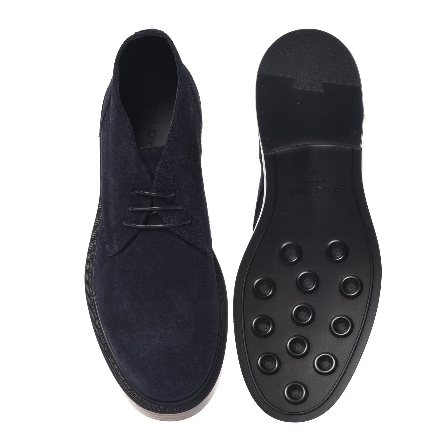 Blue suede Oxford shoe