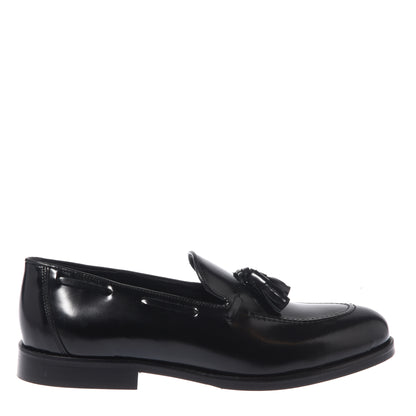 Slip-on in pelle nera sabbiata