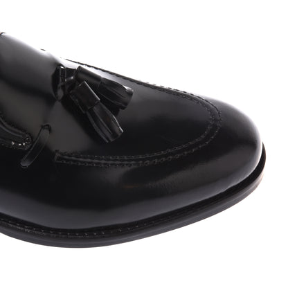 Slip-on in pelle nera sabbiata