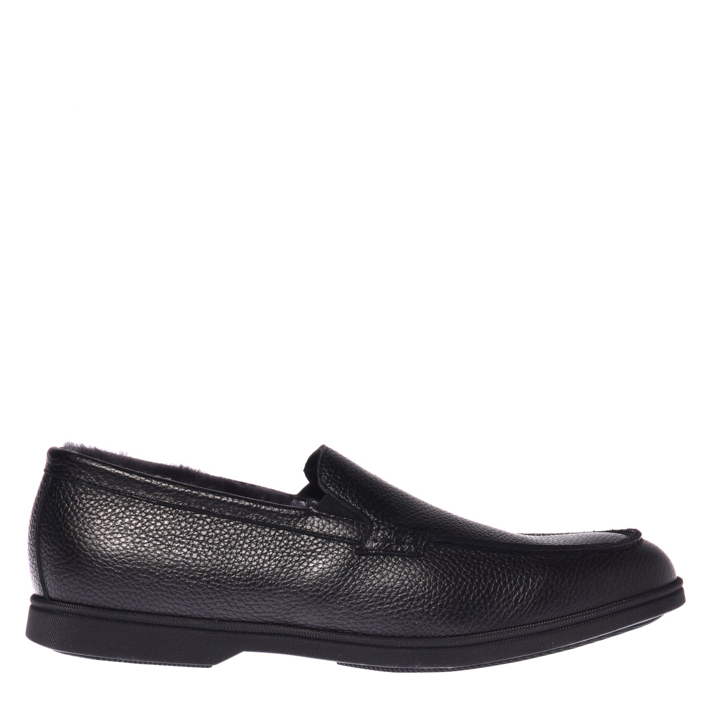Slip-ons noirs en cuir foulonné