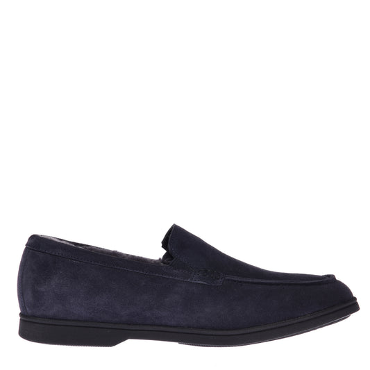 Slip-ons bleu en daim