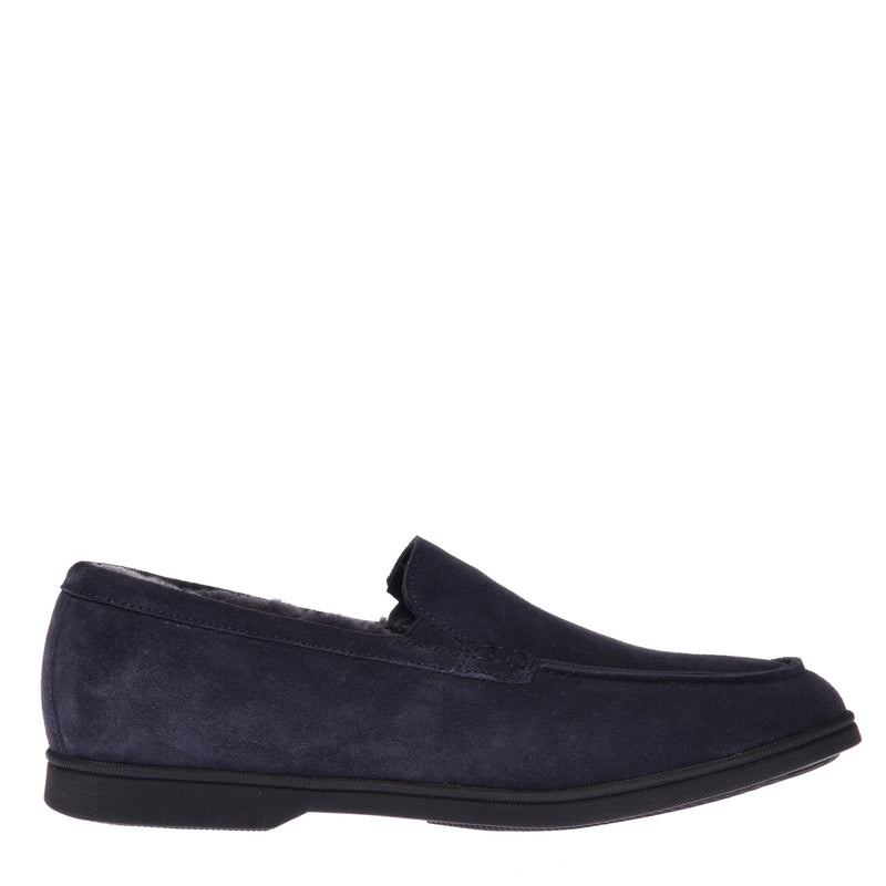 Slip-ons bleu en daim