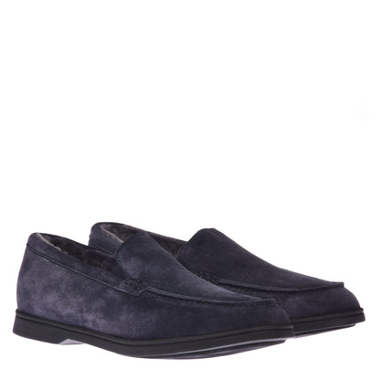 Slip-ons bleu en daim