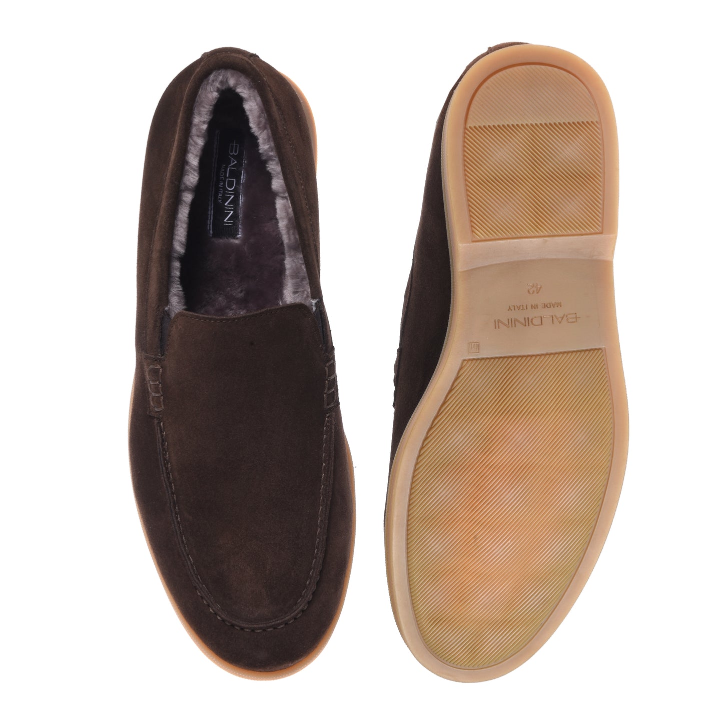 Slip-on in pelle scamosciata marrone scuro