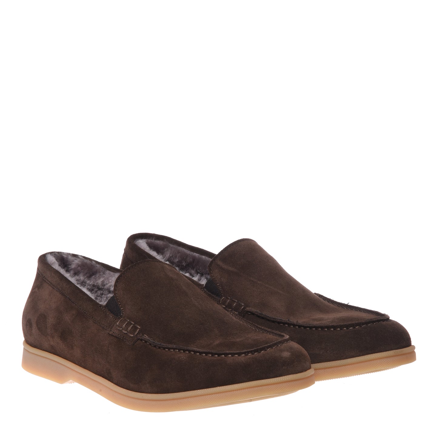 Slip-on in pelle scamosciata marrone scuro