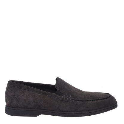 Slip-on in pelle scamosciata grigia