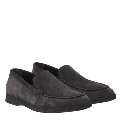 Slip-on in pelle scamosciata grigia