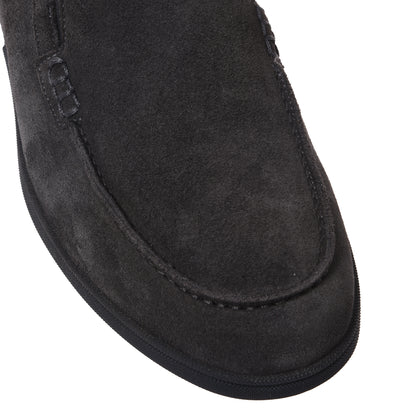 Slip-on in pelle scamosciata grigia