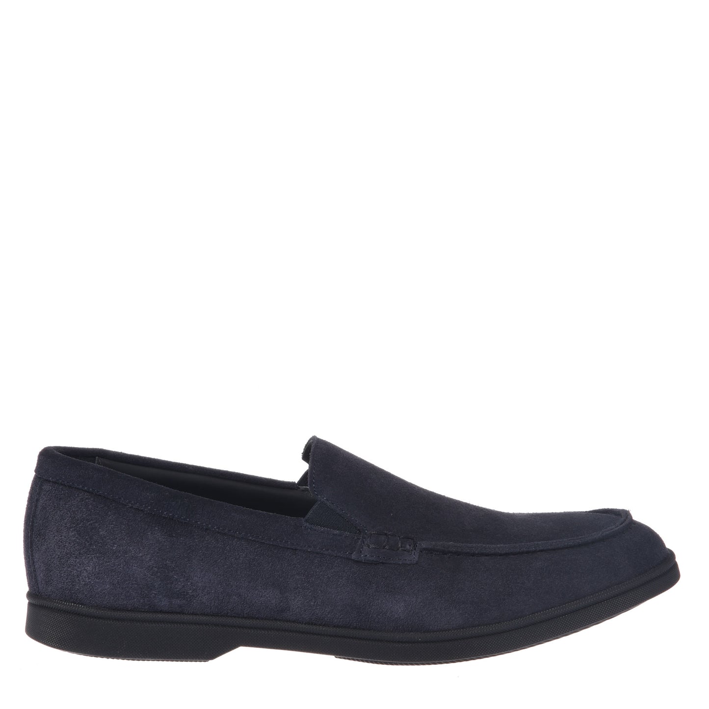 blue suede slip-ons