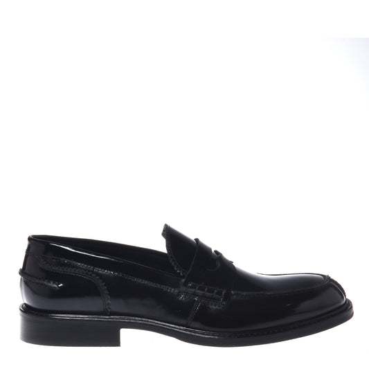 Black sanded leather loafers