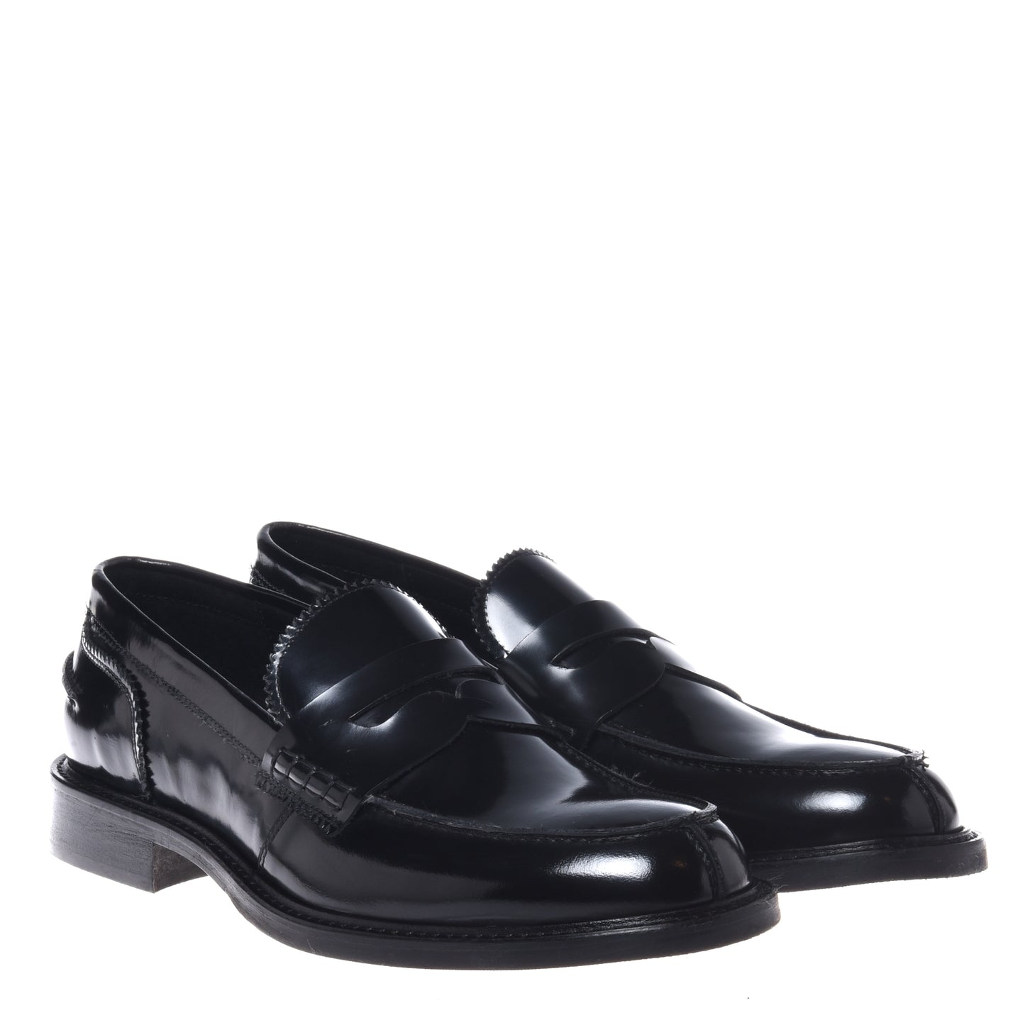 Black sanded leather loafers