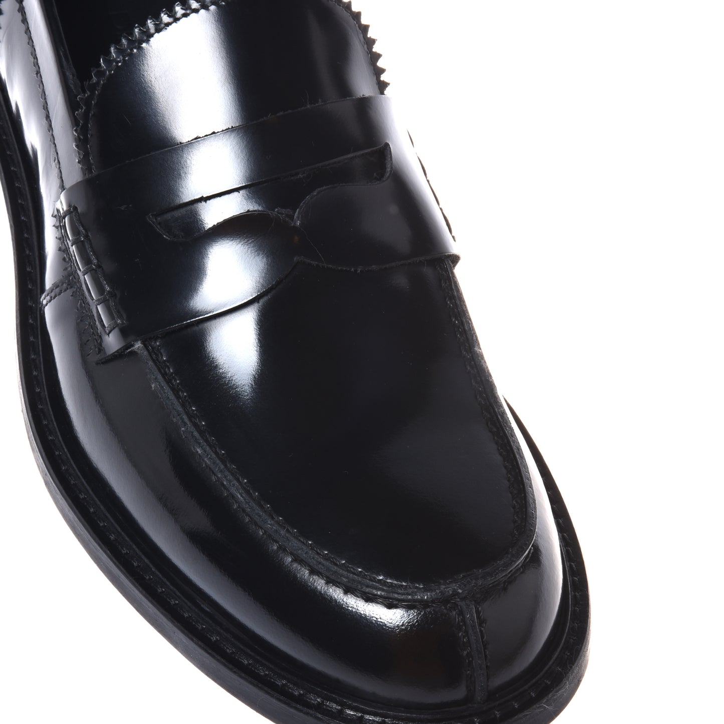 Black sanded leather loafers