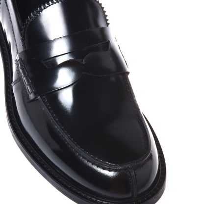 Black sanded leather loafers