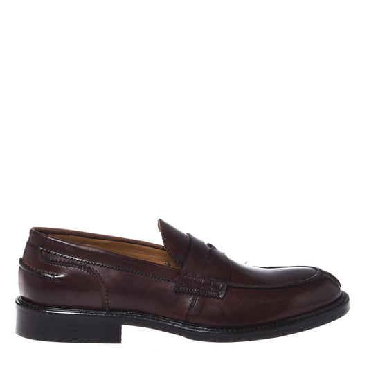 Dark brown leather loafers