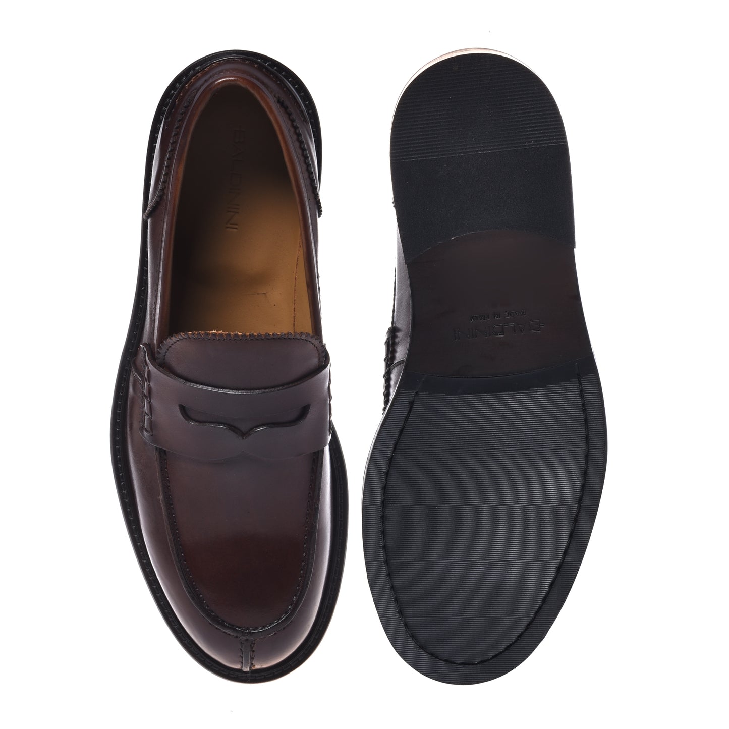 Dark brown leather loafers