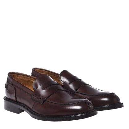 Dark brown leather loafers