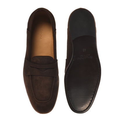 Dark brown suede loafer