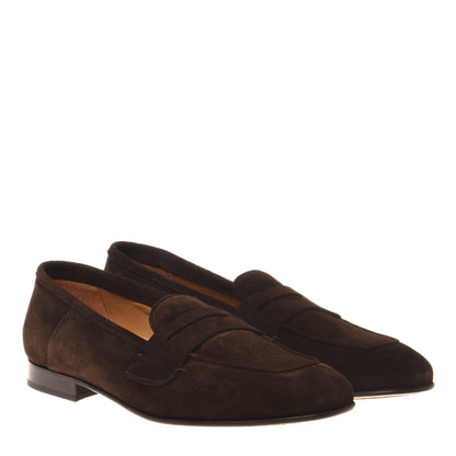 Dark brown suede loafer