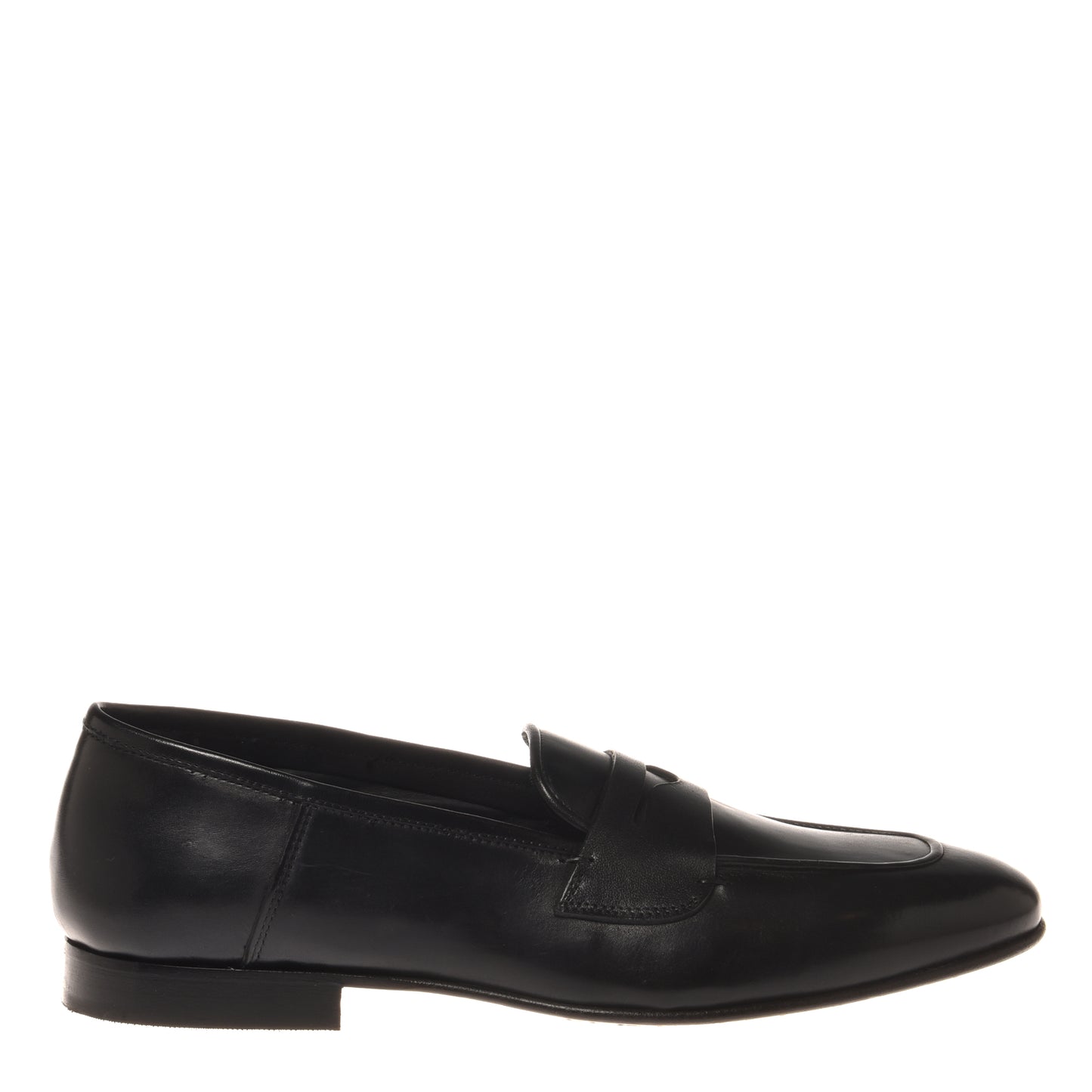 Black leather moccasin