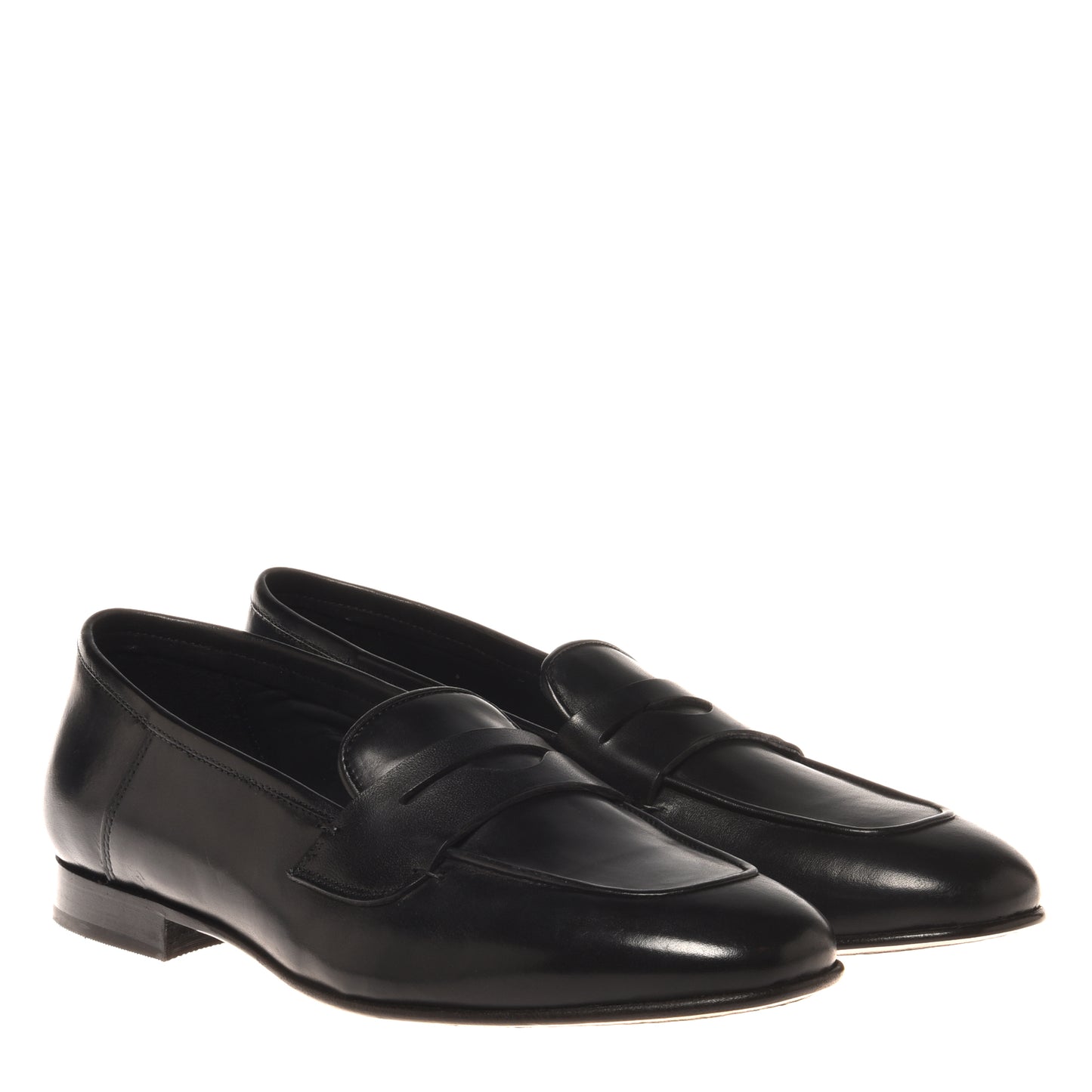 Black leather moccasin