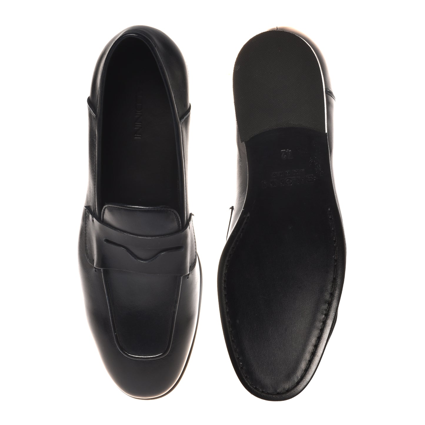 Blue leather moccasin