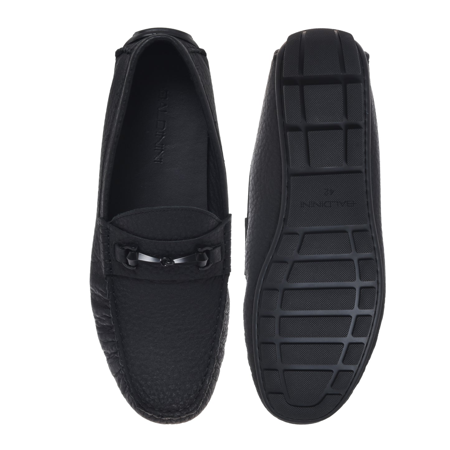 Mocassino in pelle martellata marrone scuro