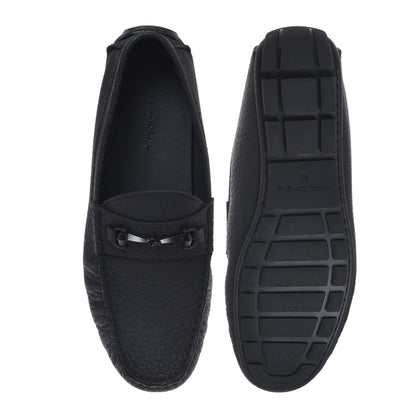 Mocassino in pelle martellata marrone scuro