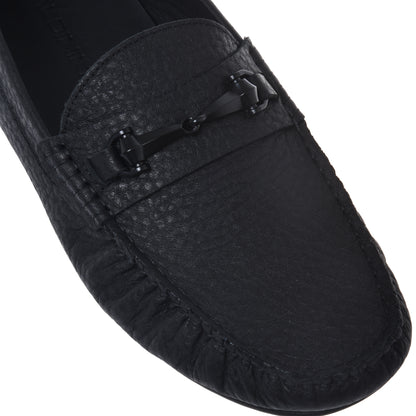 Mocassino in pelle martellata marrone scuro