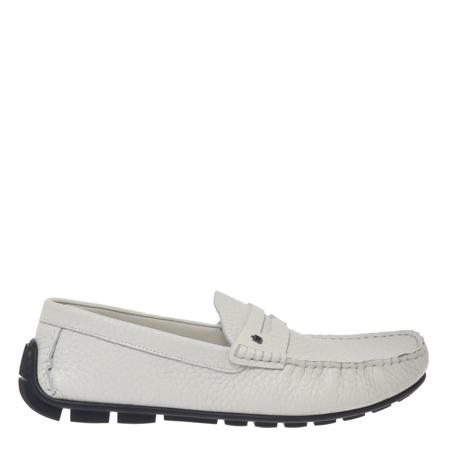 Mocassin en cuir grainé off white