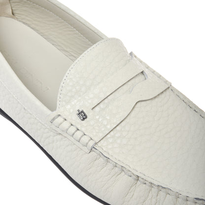 Mocassin en cuir grainé off white