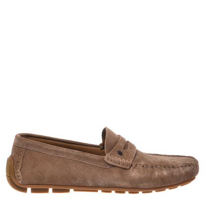 Beige suede leather loafer
