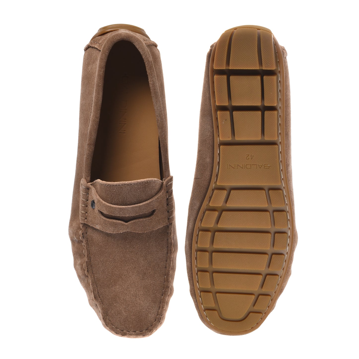 Beige suede leather loafer