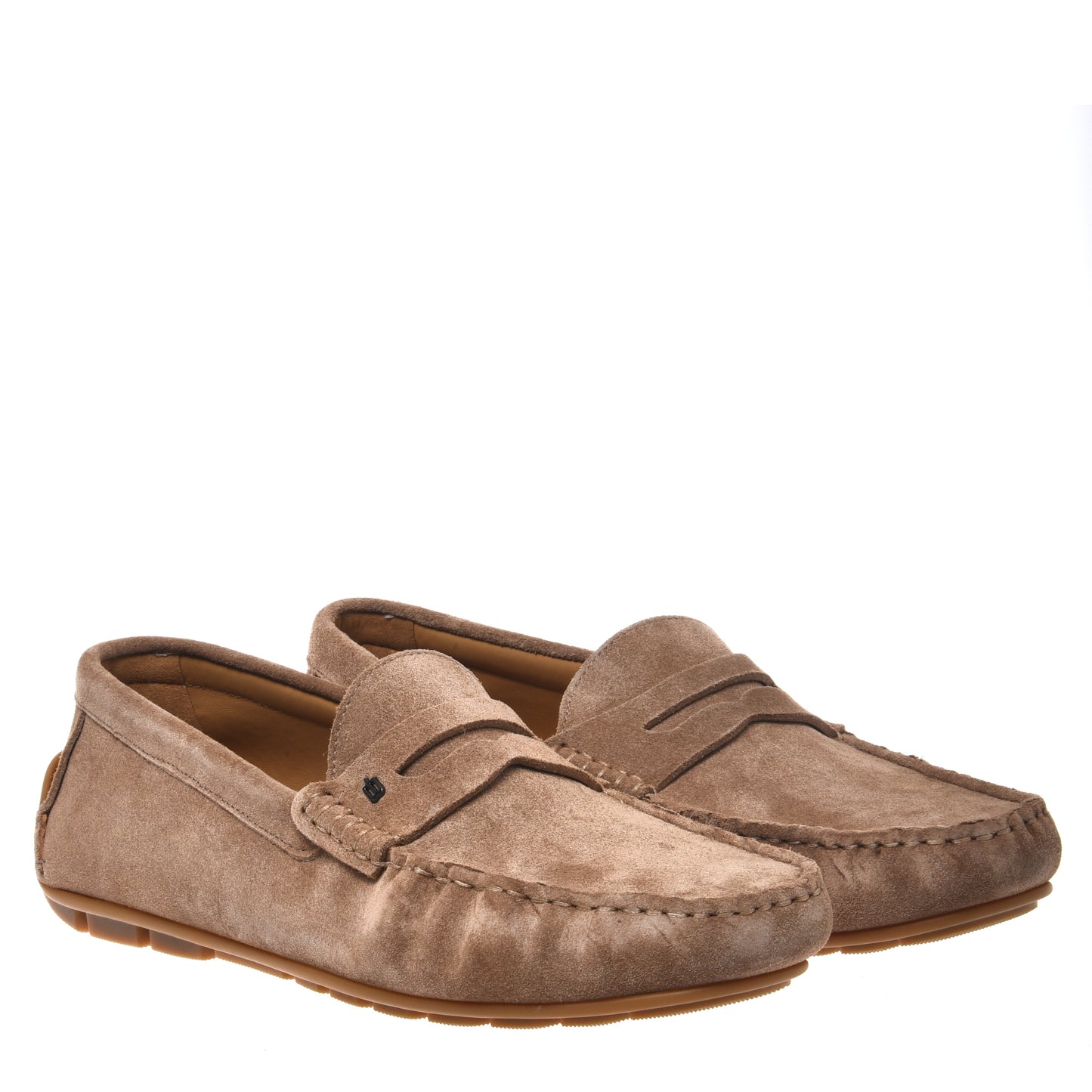 Beige suede leather loafer