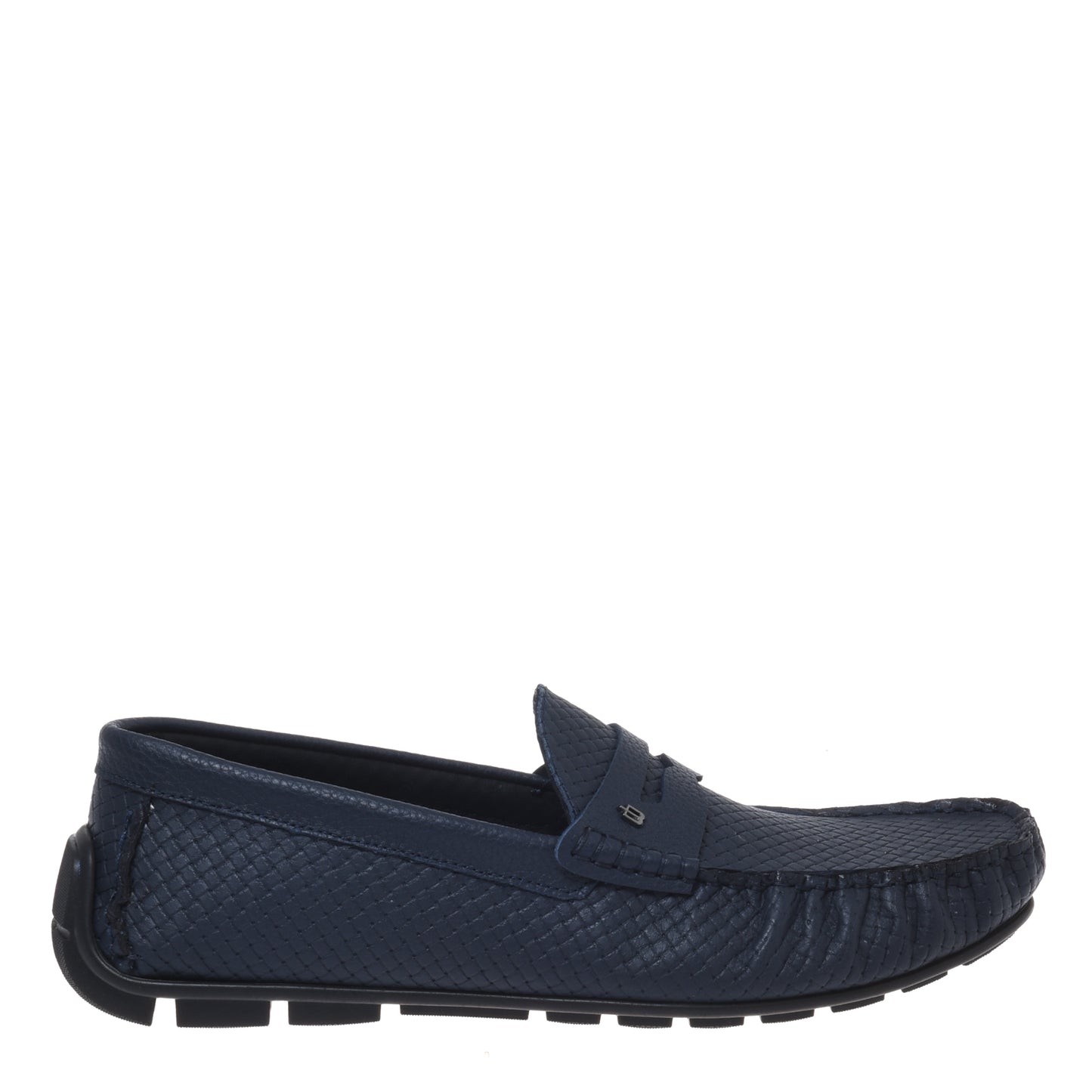 Mocassin en cuir imprimé bleu