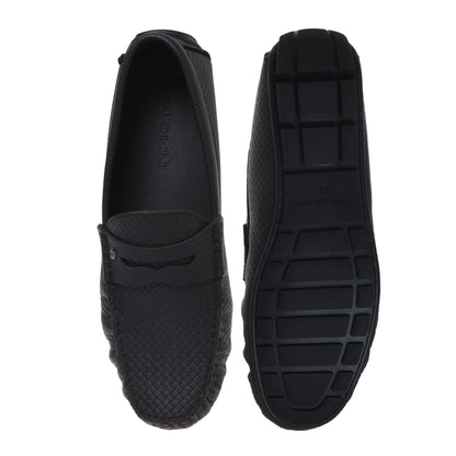 Mocassin en cuir imprimé marron foncé