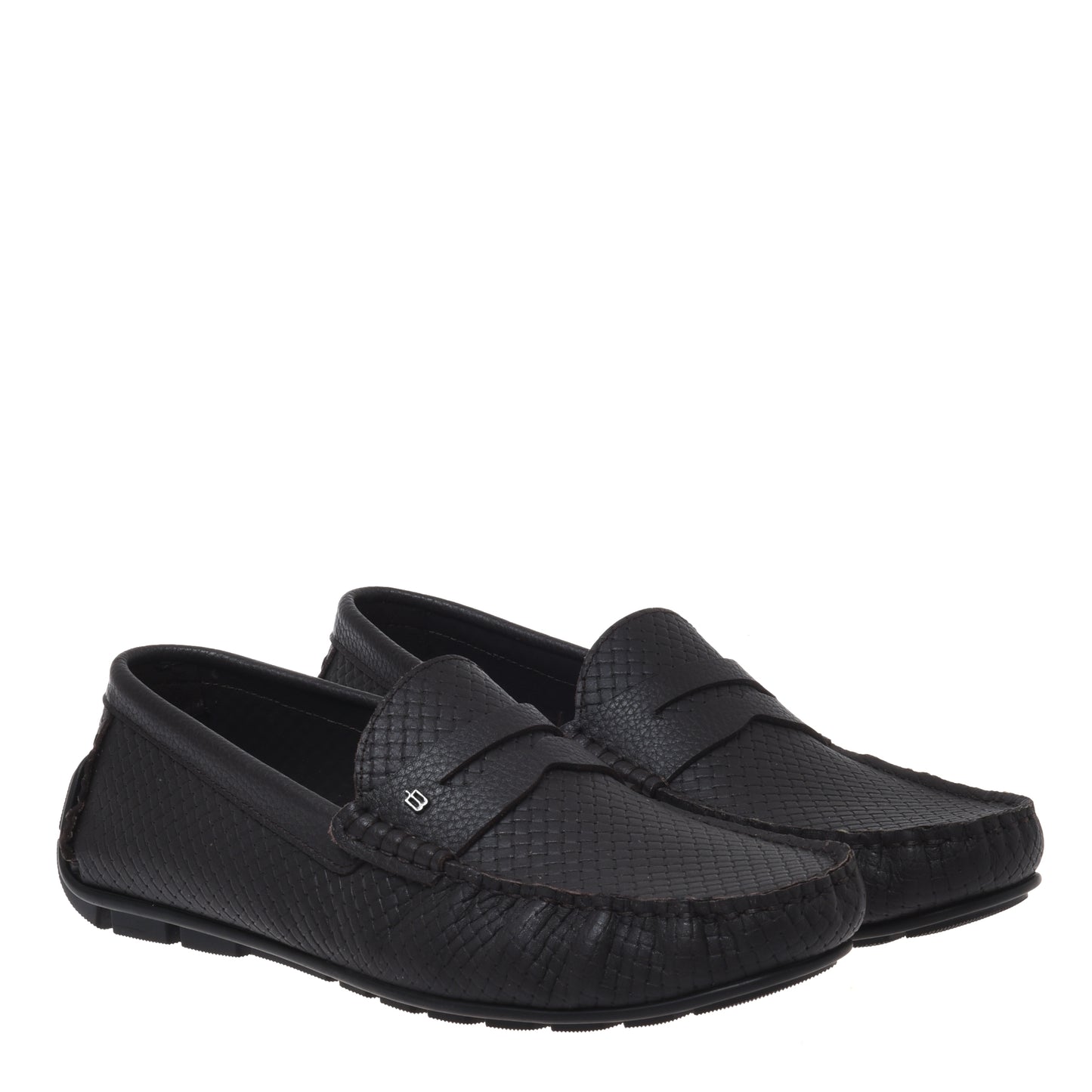 Mocassin en cuir imprimé marron foncé