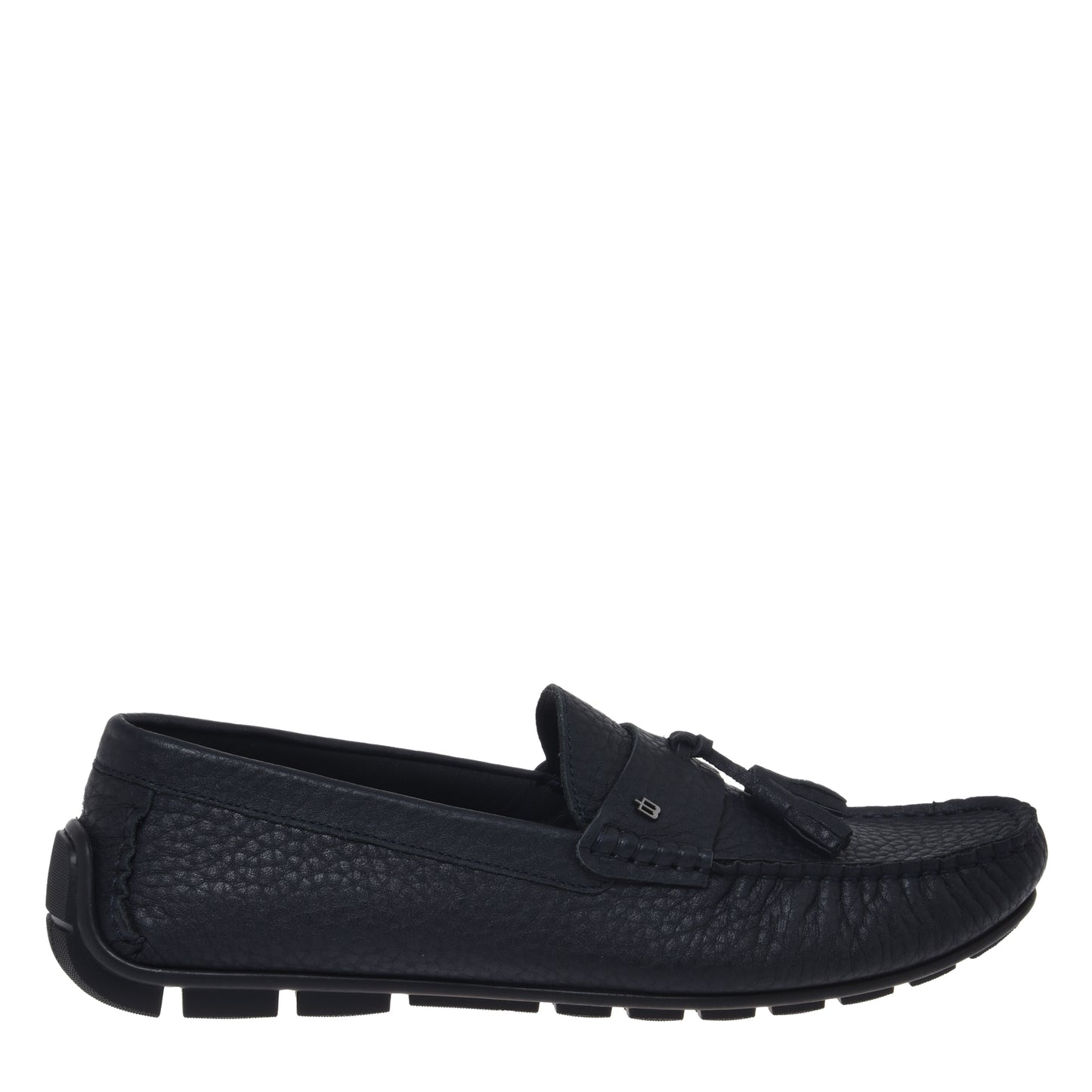 Blue grained leather loafer