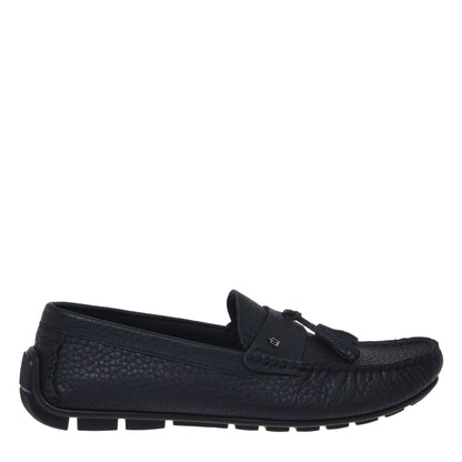 Blue grained leather loafer