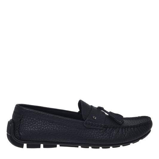 Blue grained leather loafer