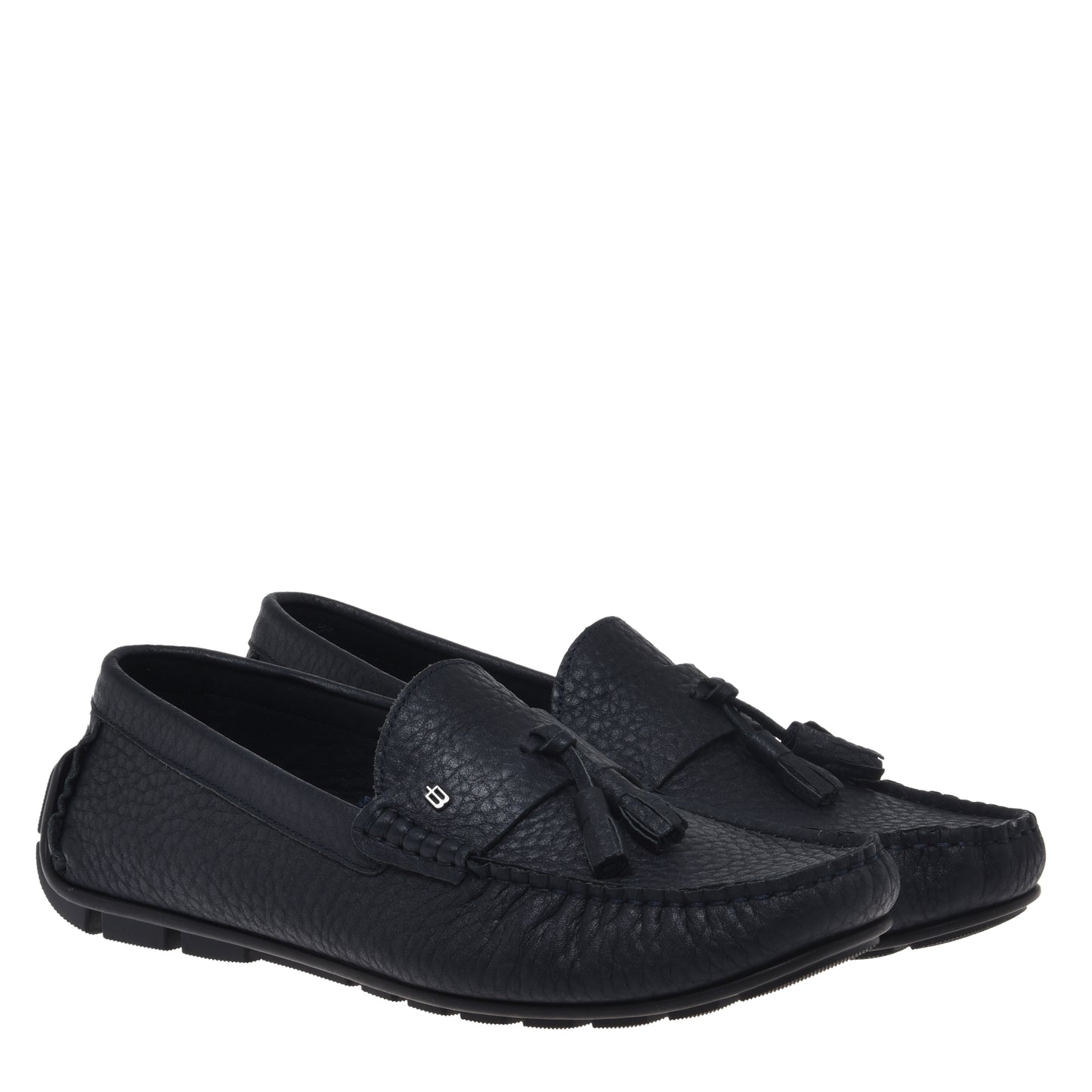 Blue grained leather loafer