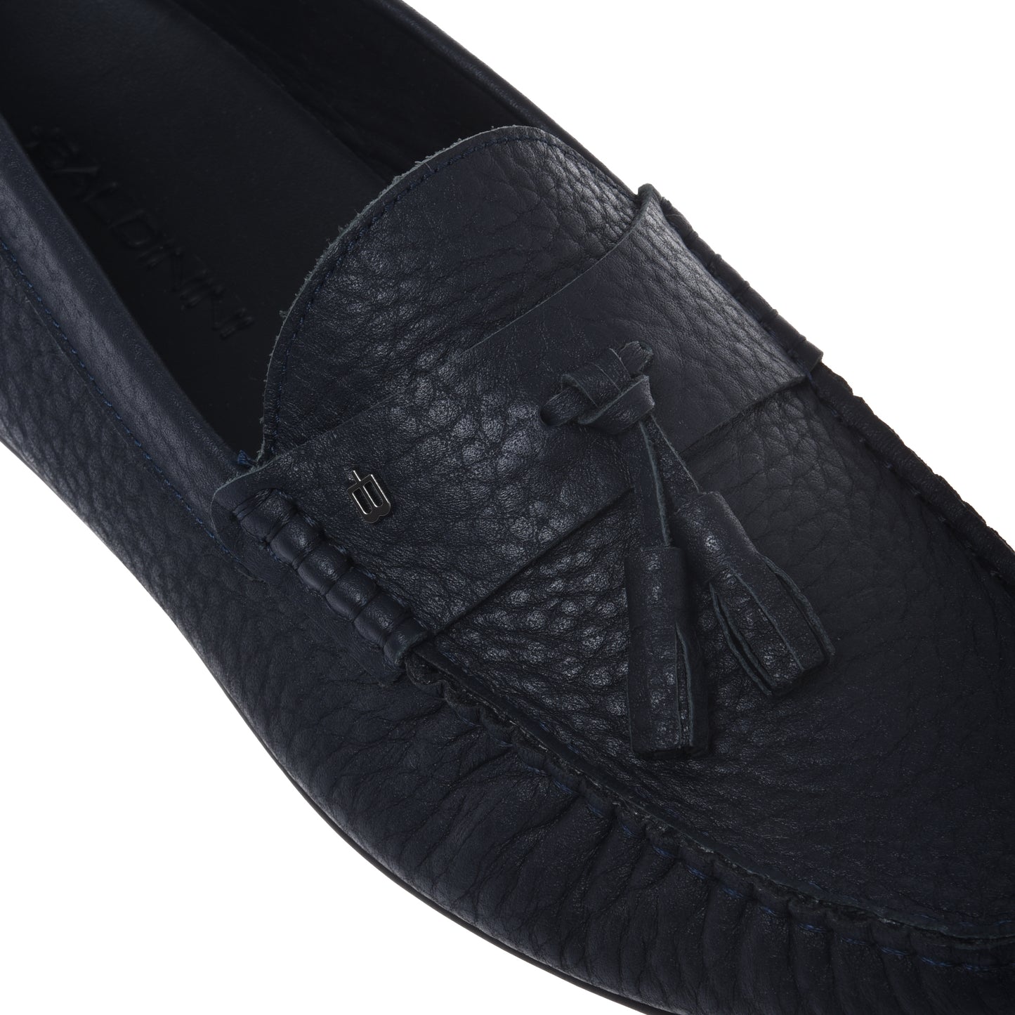 Blue grained leather loafer