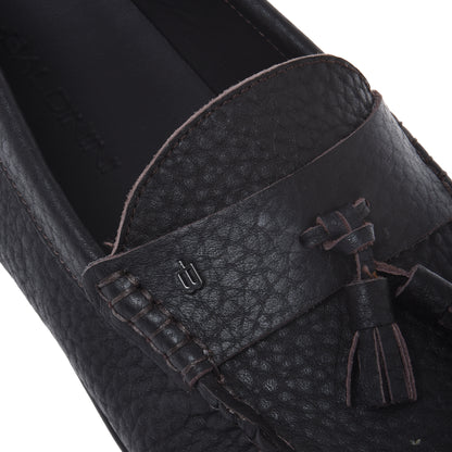 Mocassin en cuir grainé marron foncé