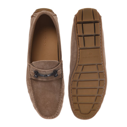 Beige suede leather loafer
