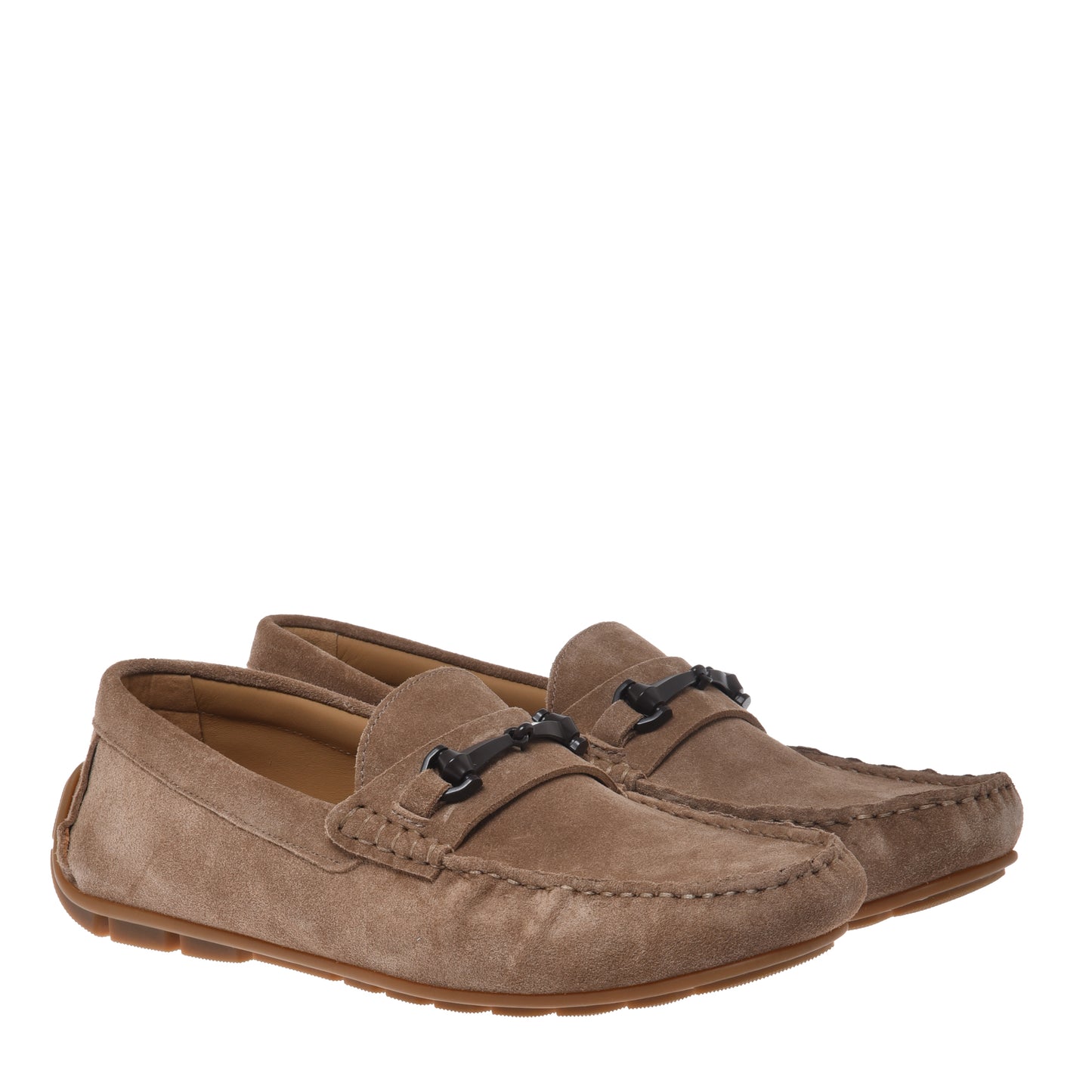 Beige suede leather loafer