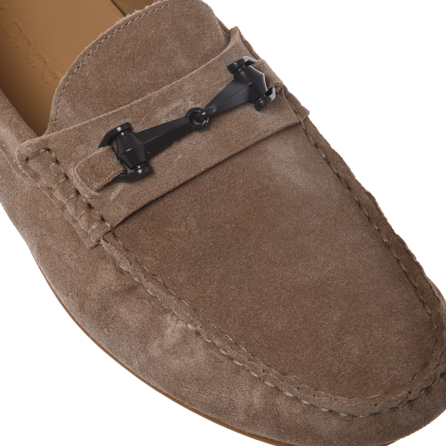 Beige suede leather loafer